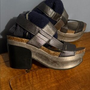 Pierre Dumas Metallic Platform Heels